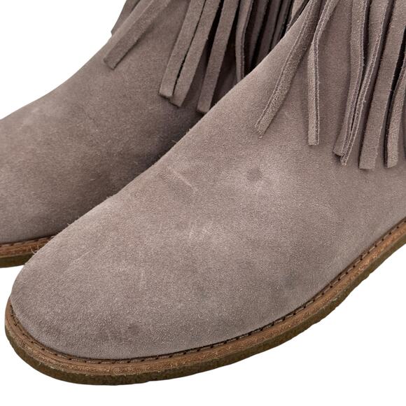 Kate Spade Betsie Fringe Boots Women's SZ 7.5 Gray Boho Folk Western Coachella - Picture 5 of 9